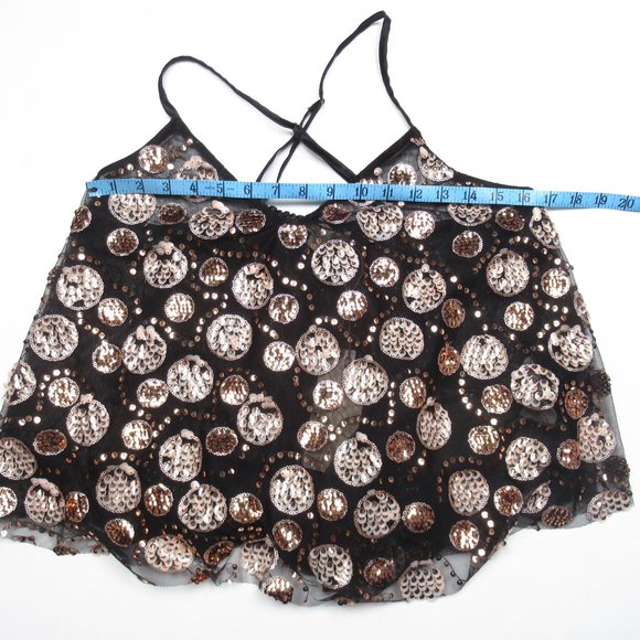Anthropologie Let Me Be Sequin Embellished Tank Top Black - Small - Picture 7 of 13